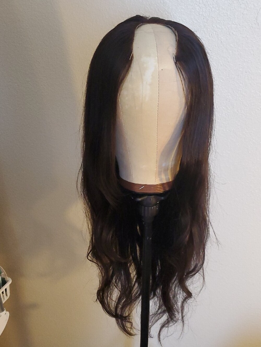 Virgin Human Hair V-Part Wig with Hair Topper - Picture 2 of 15